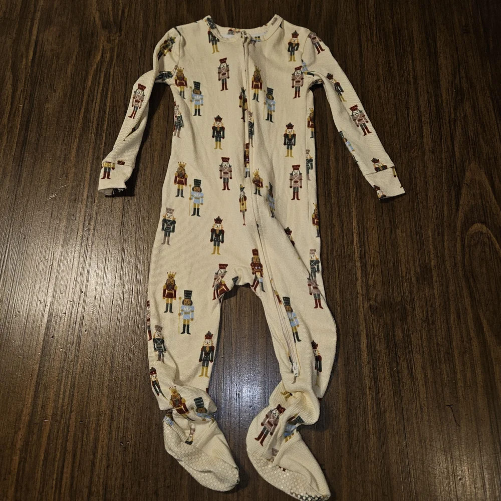 Charming Nutcracker Kids Footie Pajamas - Cream